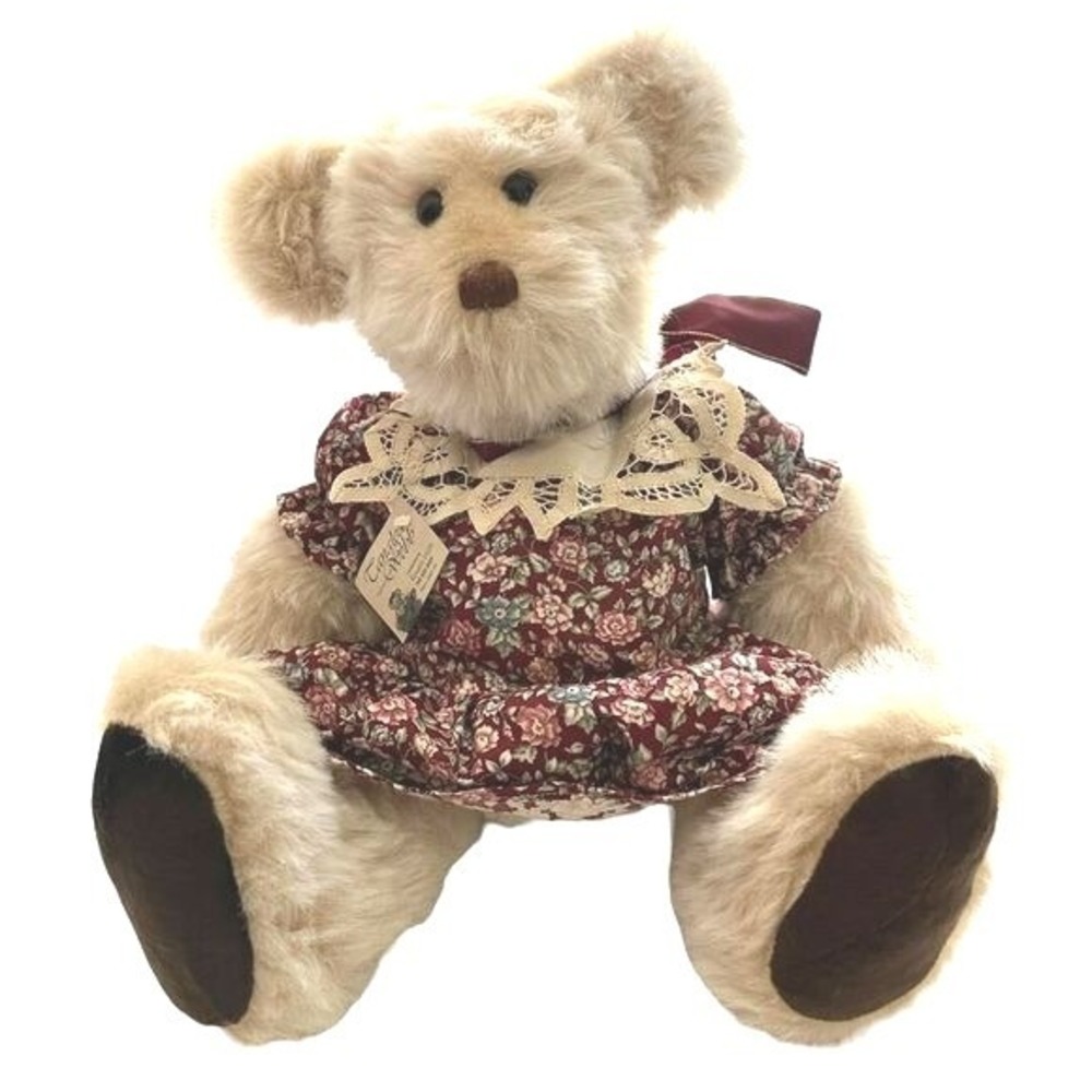 Carol Webb Tangled Web Teddy Bear NWT Jointed Floral‎ Dress Collectible